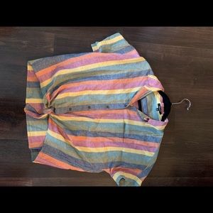 NWOT madewell striped front tie shirt XS